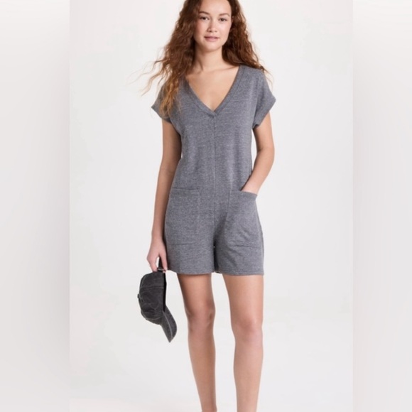 MADEWELL SPRING ROLL ROMPER HEATHER GREY MEDIUM - Picture 3 of 9